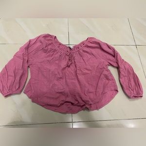 Forever 21 Womens Pink Blouse Top With Rope Tassel Size S